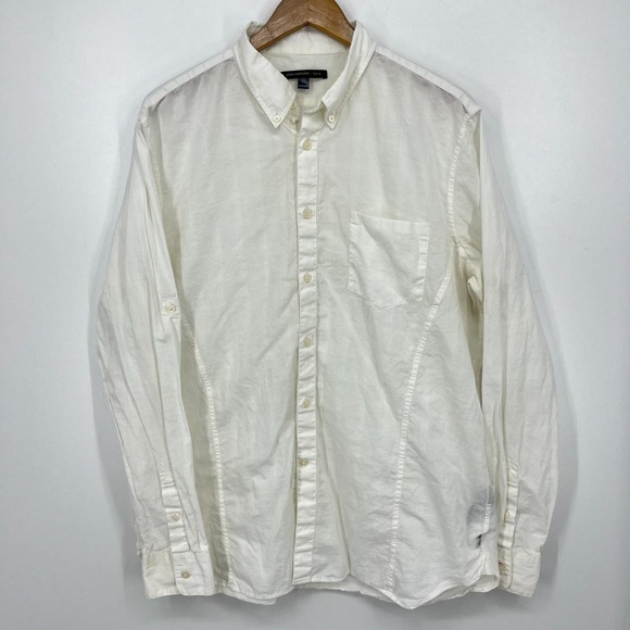 John Varvatos Star USA Long Sleeve Button Shirt Men's XL White 100% Cotton - Picture 1 of 12